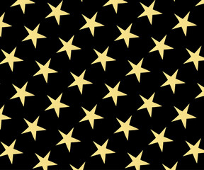 Obraz premium Abstract gold stars modern pattern. Texture of gold foil. Celebration, Falling golden abstract decoration for party, birthday celebrate, anniversary or event, festival decor. illustration - Vector
