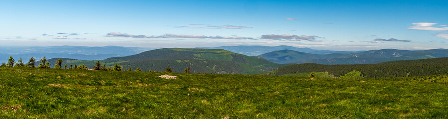 Fototapeta na wymiar View from Vysoka hole hill in Jeseniky mountains in Czech republic