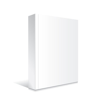 Blank White Standing Softcover Book Or Magazine Mockup Template.