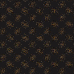 Vector line pattern gold eye. Talisman ornamental hamsa, symbol eye protection.