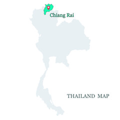 Obraz premium Maps of Thailand with maps pin on Chiang Rai Province