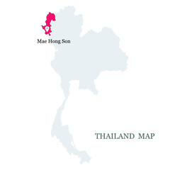 Fototapeta premium Maps of Thailand with maps pin on Mae Hong Son Province