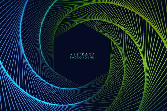Abstract lines background with colorful particles. Abstract elements with dynamic waves.