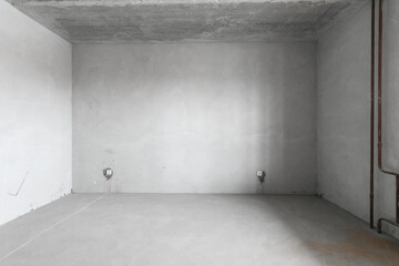 interior of the apartment without decoration in gray colors