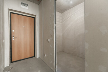 interior of the apartment without decoration in gray colors