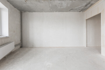 interior of the apartment without decoration in gray colors