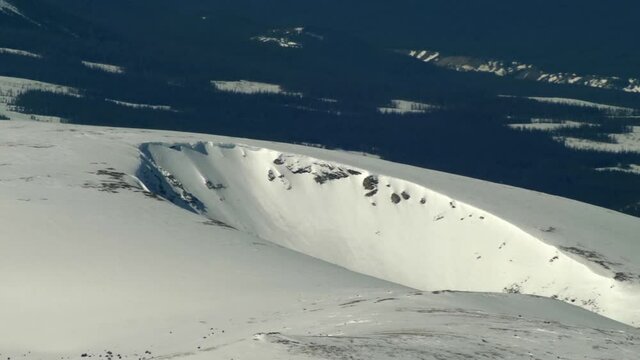 Scenic Snow-covered Landscape At South Chilcotin Mountains Provincial Park In British Columbia, Canada At Winter. aerial