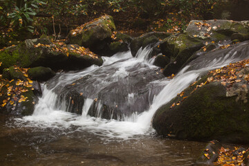 Stream cascading through rocks ourdoors