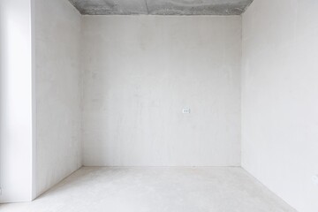 interior of the apartment without decoration in gray colors