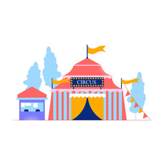 Obraz premium Circus Flat Illustration