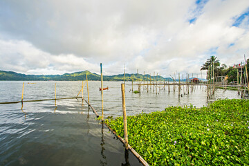 Beautiful view of Tondano Lake in Minahasa Regency, North Sulawesi, Indonesia