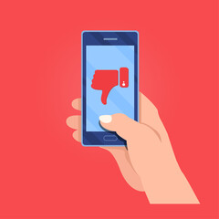 phone image and evaluation, vector illustration