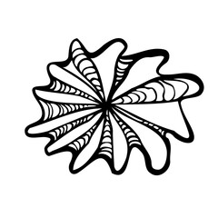 Modern seamless stylized design with abstract calligraphic lines in flower shape