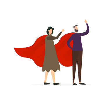 image of people, business superman concept, vector illustration