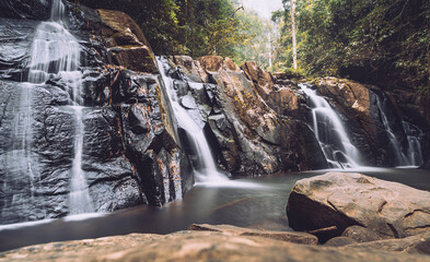 waterfall in the mountains