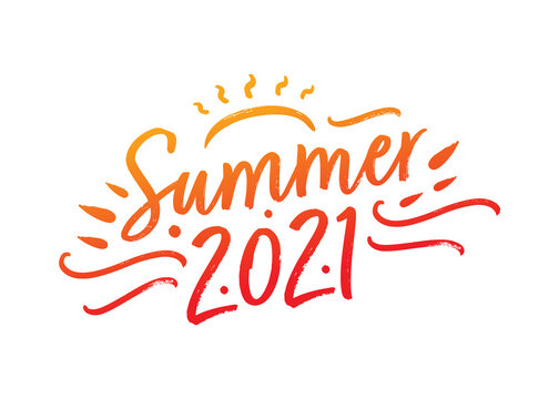 Orange-red Summer 2021 Logo. Summer 2021 Concept