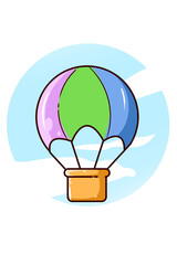 Air balloon icon cartoon illustration