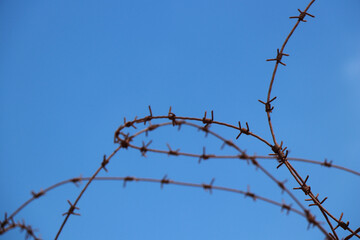 barbed wire fence fences barrier