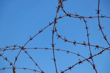 barbed wire fence fences barrier
