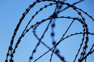 barbed wire fence fences barrier