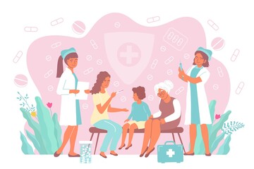 Child Health Care Flat Concept
