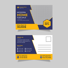 Modern Abstract Real estate postcard design template
