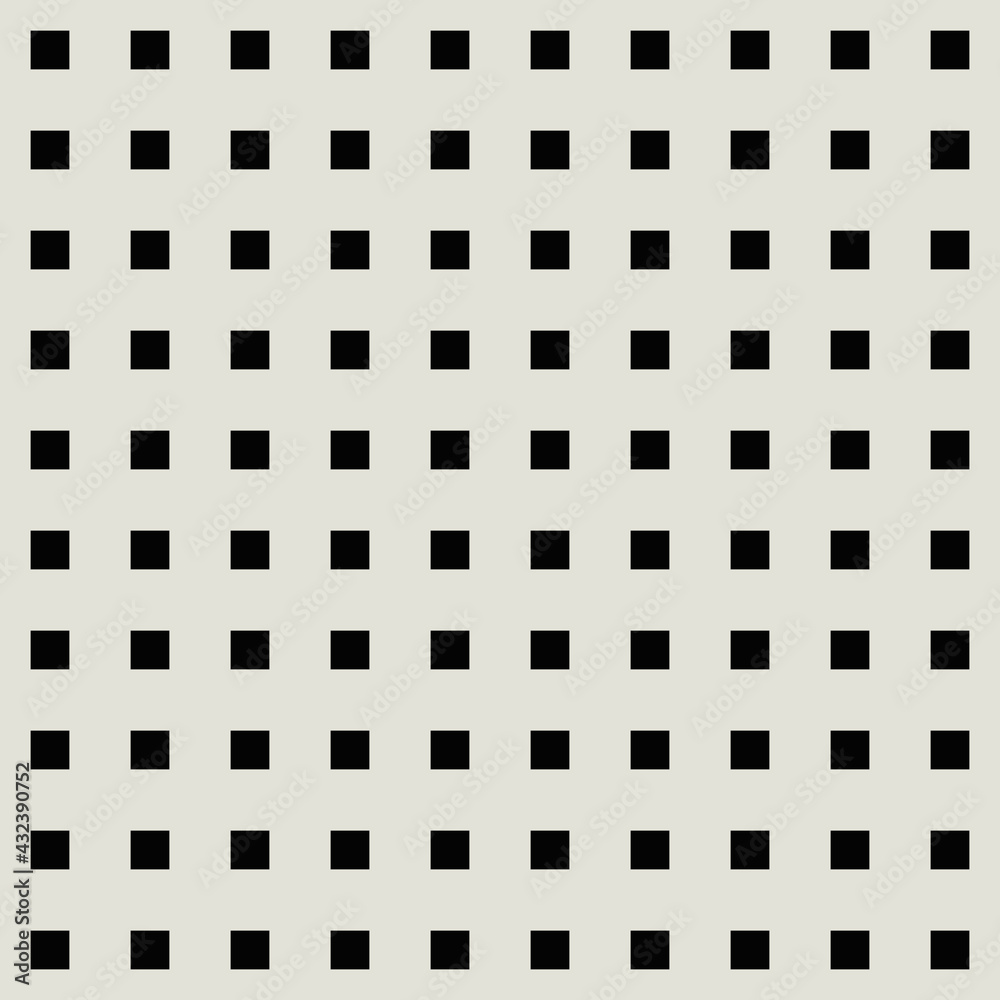 Poster Mesh 10x10 squares. Vector same black squares pattern.