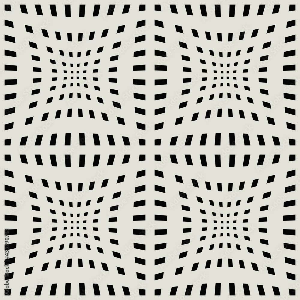 Poster Four convex grids. Vector same convex tile ornament.