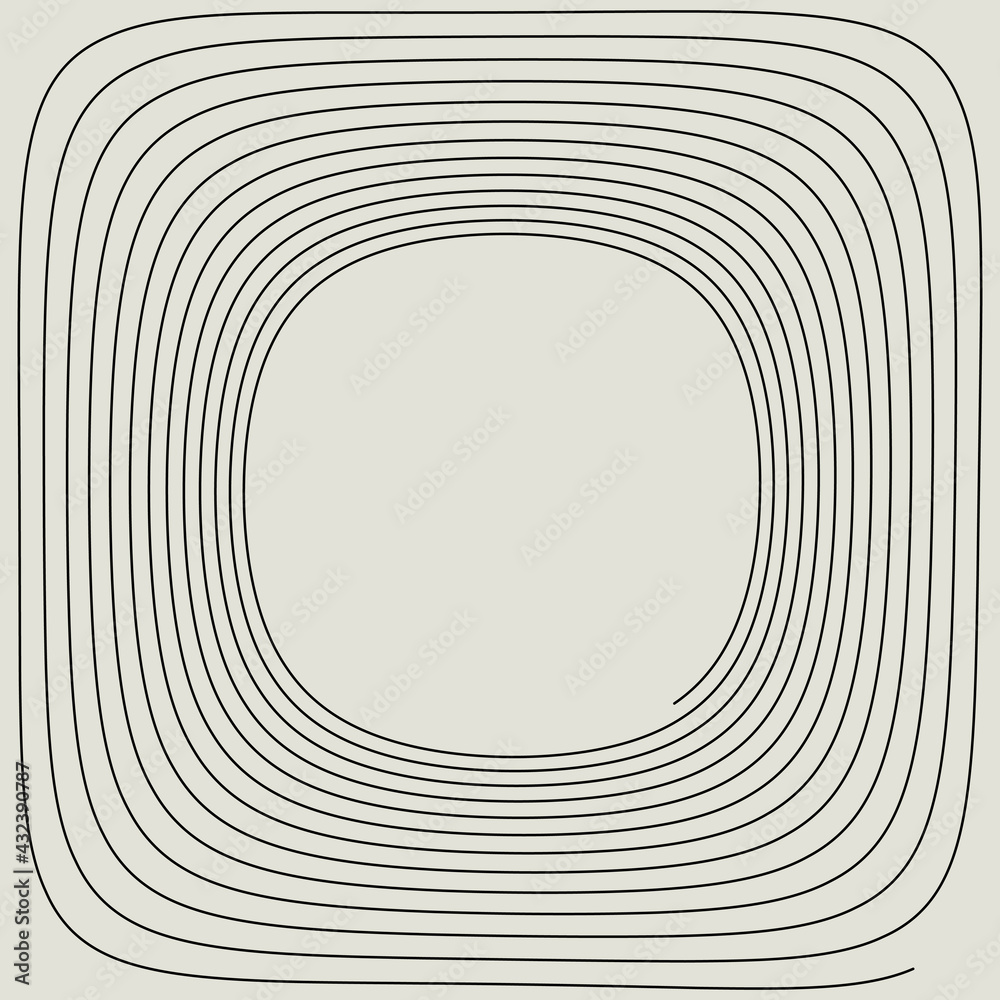 Poster squared spiral. single large squared shape spiral.