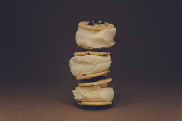 Chocolate chip cookie ice cream sandwiches