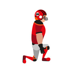 Fototapeta premium Isolated amercian football player cartoon