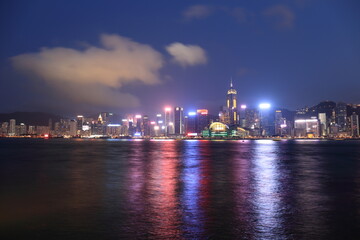 Fototapeta na wymiar popular night cityscape from Victoria habour of Hongkong