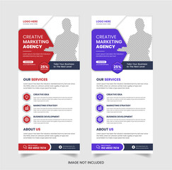 Modern Corporate business dl flyer template and modern square design layout space for photo background vector ads
