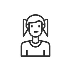 People Icon Girl Vector Illustration