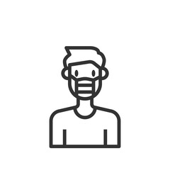 People Icon Man Face mask Vector Illustration