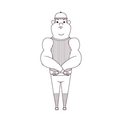 Isolated american football referee cartoon