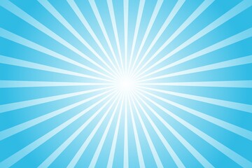Abstract blue background with sun ray. Summer vector illustration