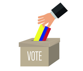 Colombian Elections Vote Box Vector Work. People voting.