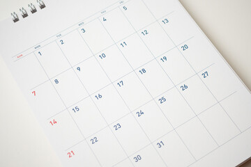 calendar page date background business planning appointment meeting concept