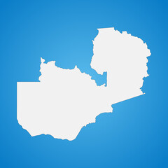 Highly detailed Zambia map with borders isolated on background