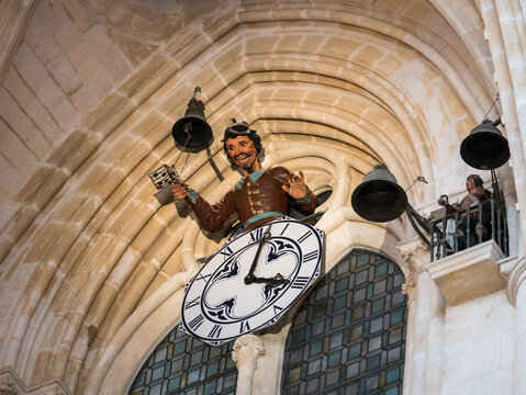 Papamoscas in the Cathedral of Burgos, a famous bellstriker figure in the interior of the church