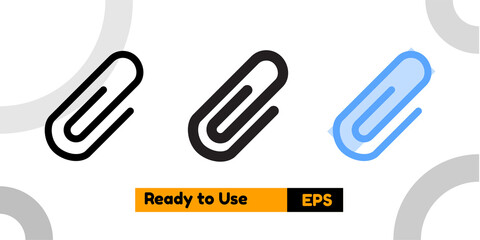 Obraz premium attachment icon with three style for social media, website, and presentation