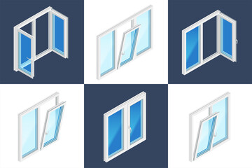 Windows Installation Isometric Design Concept