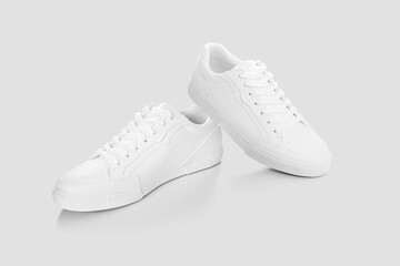 Mockup of a pair of sneakers isolated against a plain background