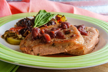 Cherry Sauce Pork Medallions