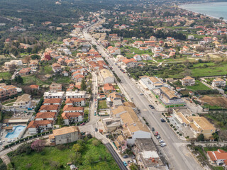 Acharavi village corfu aerial view  