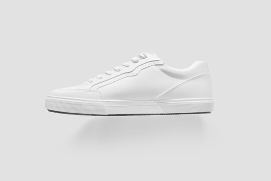 Mockup of the interior side of a generic white shoe isolated