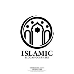Circle islamic logo template design concept