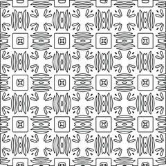 Geometric vector pattern with Black and white colors. Seamless abstract ornament for wallpapers and backgrounds.