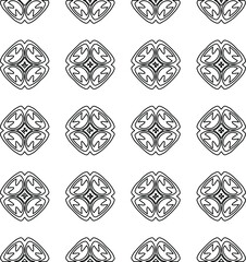  Geometric vector pattern with Black and white colors. Seamless abstract ornament for wallpapers and backgrounds.